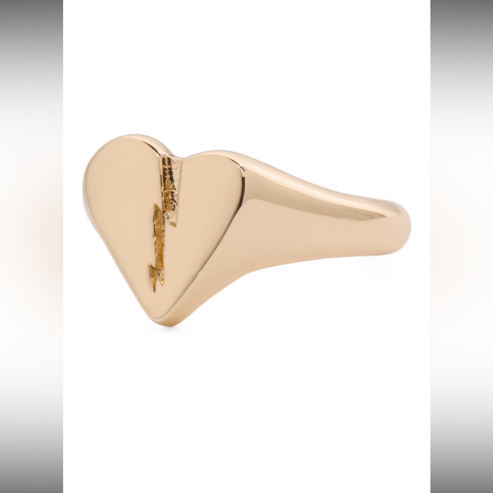 All Saints Gold Broken Heart Signet Ring